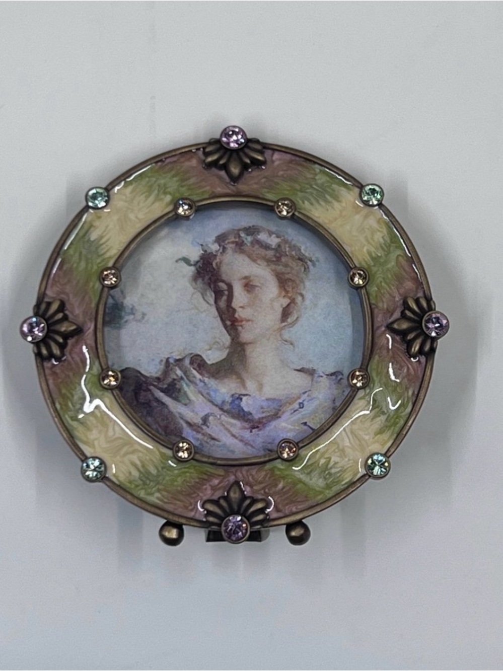 New in Box JAY STRONGWATER ENAMEL & JEWELED PICTURE FRAME 3 1/4"